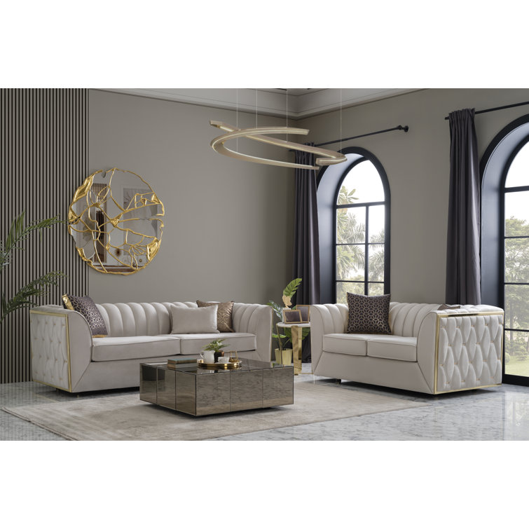 Everly Quinn Jollanta 2 Piece Velvet Living Room Set Wayfair